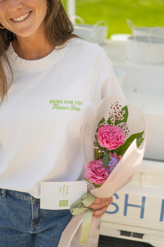 Here For You Flower Shop Tee