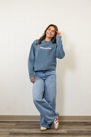 Here For You Pebble Blue Crewneck