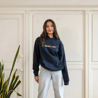 Here For You Classic Navy Hoodie