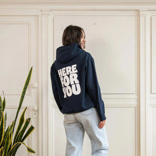Here For You Navy Hoodie