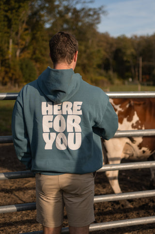 Here For You Pebble Blue Hoodie