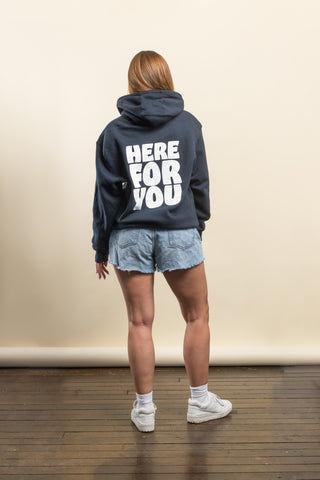 Here For You Navy Hoodie