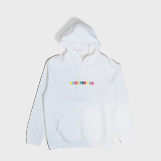 Here For You Classic White Hoodie