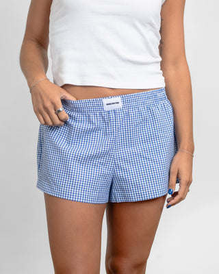 Fisherman Blue Gingham Boxer Shorts