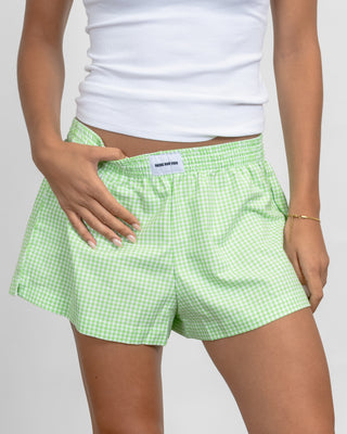 Lime Gingham Boxer Shorts