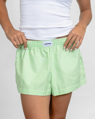 Lime Gingham Boxer Shorts