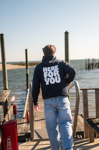 Here For You Navy Hoodie