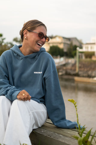 Here For You Pebble Blue Hoodie
