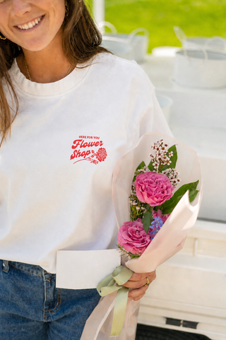Here For You Flower Shop Tee