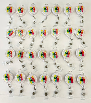 Here For You Multicolor Badge Reel