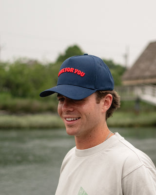 Here For You Navy & Red Trucker Hat