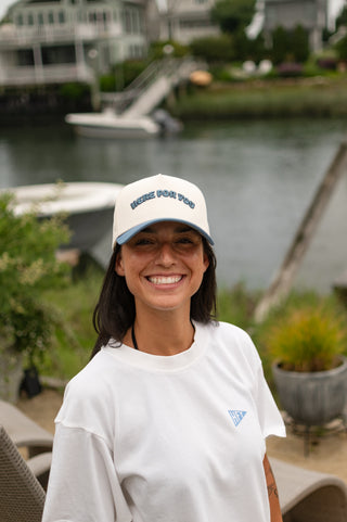Here For You Harbor Blue Trucker Hat